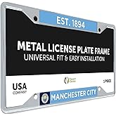 Desert Cactus Manchester City Car Accessories Man City MCFC Football Soccer Metal License Plate Frame and Tag Holder for Front or Rear of Car (Style 2)