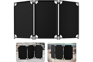 ACTREY 3 Panels Safety Barricade,5.8FT Foldable Security Barrier Gate with Heavy Duty PVC Frame,High Visibility Black Color,Crowd Control Restricted Area Pedestrian Barricade Traffic Fence