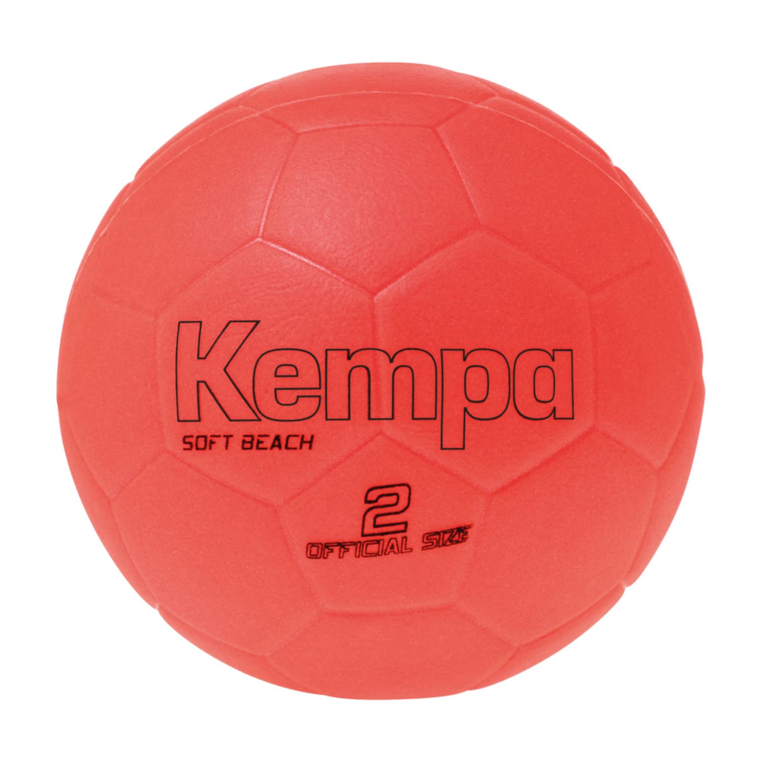 Kempa Sport-Thieme Unisex Youth Soft Beach Handball Suitable for Use on Sand Non-Slip Balloon Surface Low Risk of Injury, Fluo Red, 2 EU