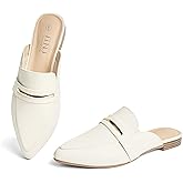 MUSSHOE Comfortable Work Women's Mules - Casual Slip on Black Suede Backless Loafers-Office Business Teacher Dressy Flats 2025 for Professional Women