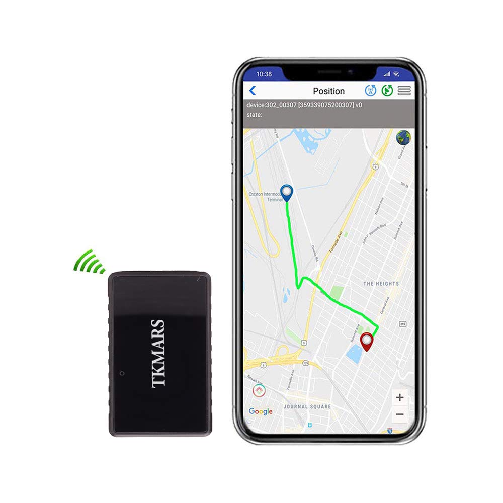 Mini GPS Tracker, TKMARS 1000mAh Long Standby GPS Car Tracker GPS Real Time Anti Loss Spy Tracking System with App for Android&IOS