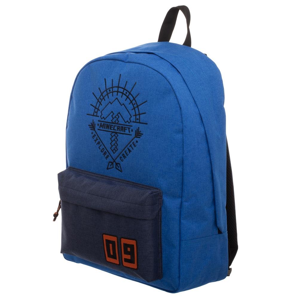 Minecraft Crafting Kids Blue Backpack with Laptop/Tablet pocket