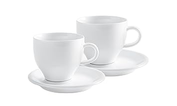 Milchkaffeetassen Set 4 teilig Café Sommelier 2.0 weiß 350 ml