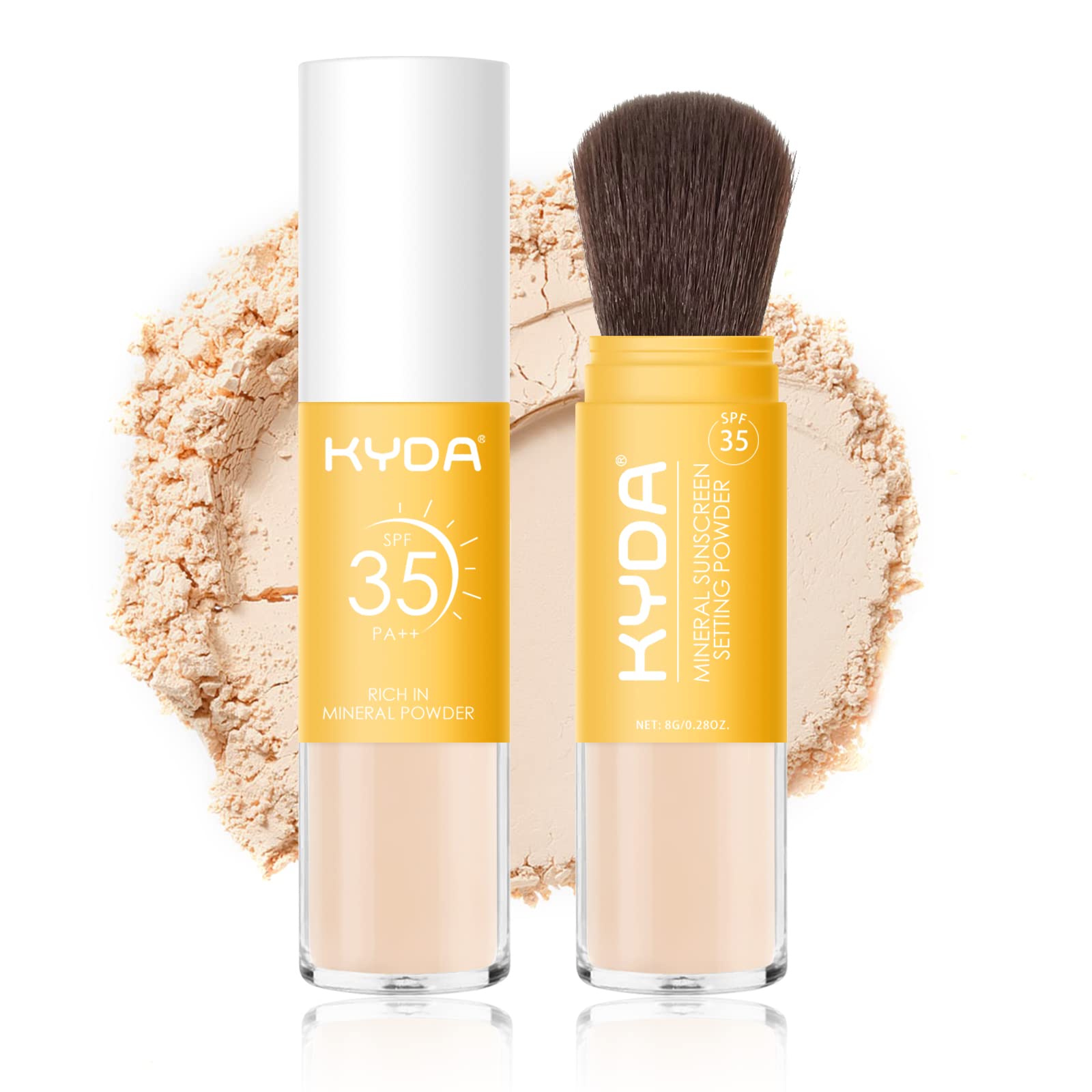 KYDA Mineral Sunscreen Powder for Face and Scalp, SPF 35, Medium, Mineral Spf Powder, Oil Control Natural Matte Finish, Lasting Lightweight Breathable, All Skin-03