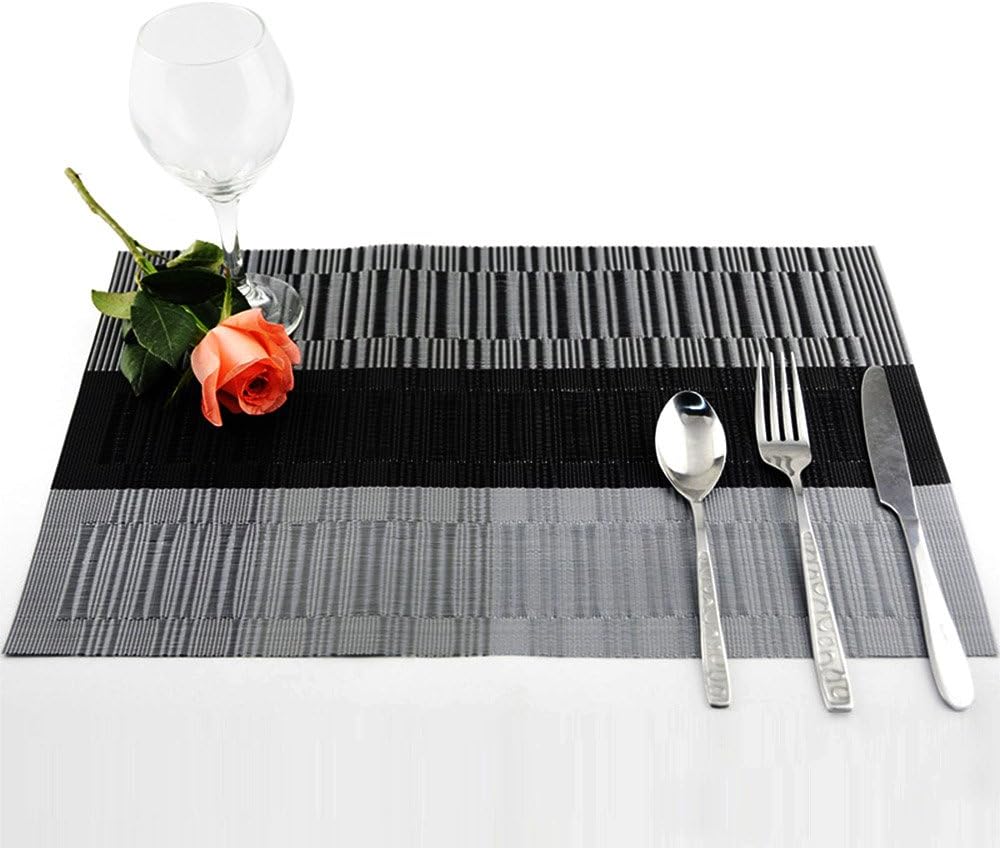 DEKOMORE 6 Pcs Placemats Set Washable Placemat 45x30 cm PVC Non Slip Table Mat