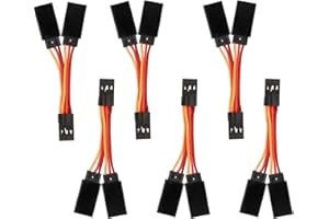 ERTZINLA 6 Pcs JR Futaba Style Servo 1 to 2 Y Harness Leads Wire Splitter Cable for RC Models Airplane 7CM