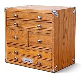 INWINACALT Premium Oak Wood Organizer Chest, 6 Drawer Desktop Storage | For woodworkers, makers, collectors and hobbyists organizing pens, crafts, small tools and supplies.