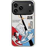 Cairiocoin Sports Shoes & Snake Case Compatible with iPhone 17 Pro Case for Boys, Aesthetic Brand Sneakers Cool Off Sign White Pattern Non-Slip Protective Phone Cover