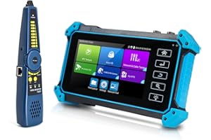 PEGATISAN 5.4 inch CCTV Tester IP and Analog with RJ45 Cable Tracer, Touch Screen 4K IP Camera Tester Built in WiFi with POE/8G TF Card/HDMI Output/RJ45 TDR, IPC-5200 Plus Support 8MP/12MP AHD/CVI/TVI/SDI