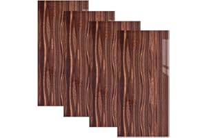 LZH-LP 4PCS Foam Wood Tile Self-adhesive Wall Stickers Distressed Wood Grain Wallpaper Thickening Self-adhesive Wall Stickers Wall Panels for Various Surfaces Smooth & Rough, 11.8In X 23.6In (4, CLS-30)