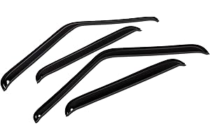 Tuningpros WV-645 Outside Mount Window Visor Deflector Rain Guard Dark Smoke 4-pc Set, Compatible with 2006-2011 Kia Rio Sedan