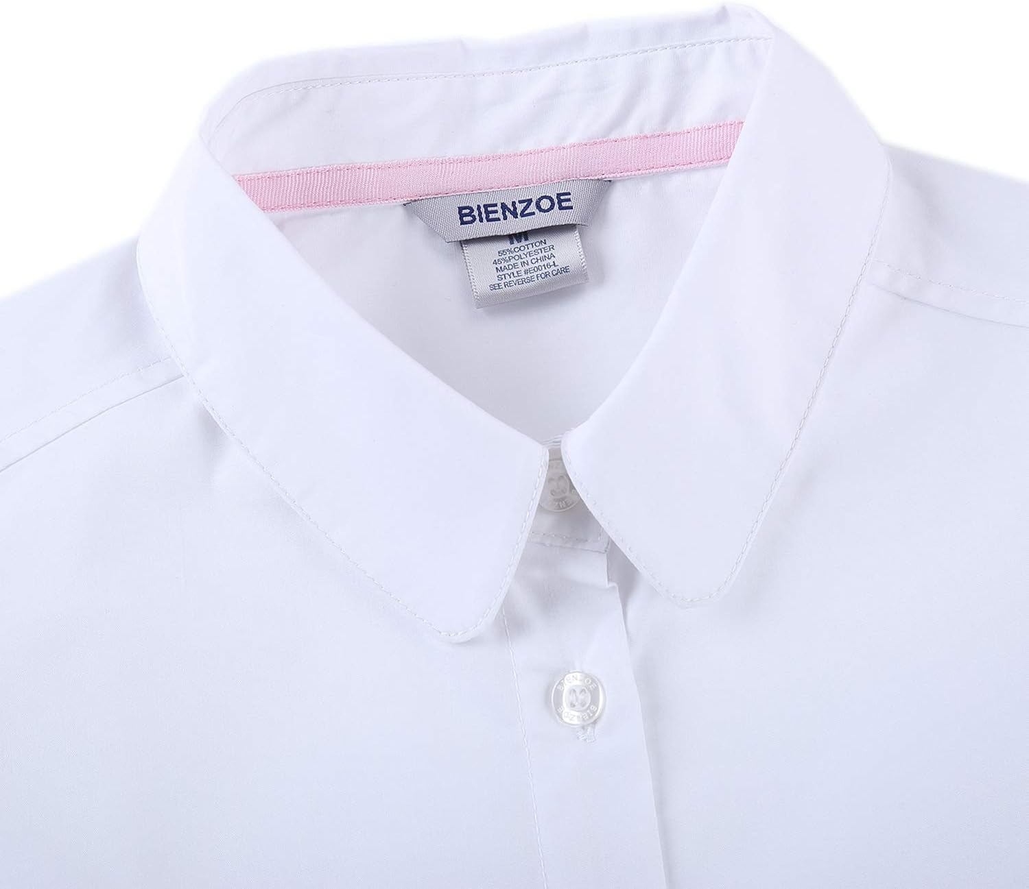 Bienzoe Girls School Uniform Oxford Long Sleeve Blouse Bowtie Pack: Clothing