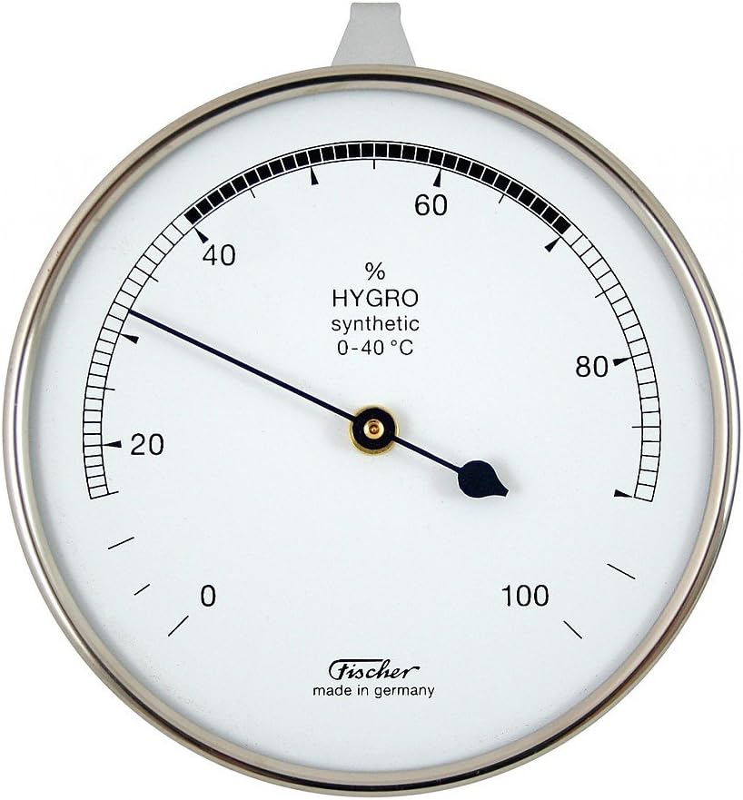 fischer Hygrometer Synthetik, Metall, chromfarbenen, 30 x 8,7 x 30 cm