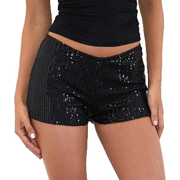 Short Paillettes Léopard Pour Femme - Taille Basse, Coupe Skinny, Pour Soirée, Club, Fête