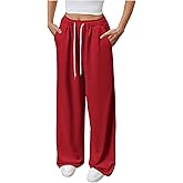 SHENHE Women's Baggy Sweatpants Wide Leg Open Bottom Drawstring Workout Travel Pants Trousers