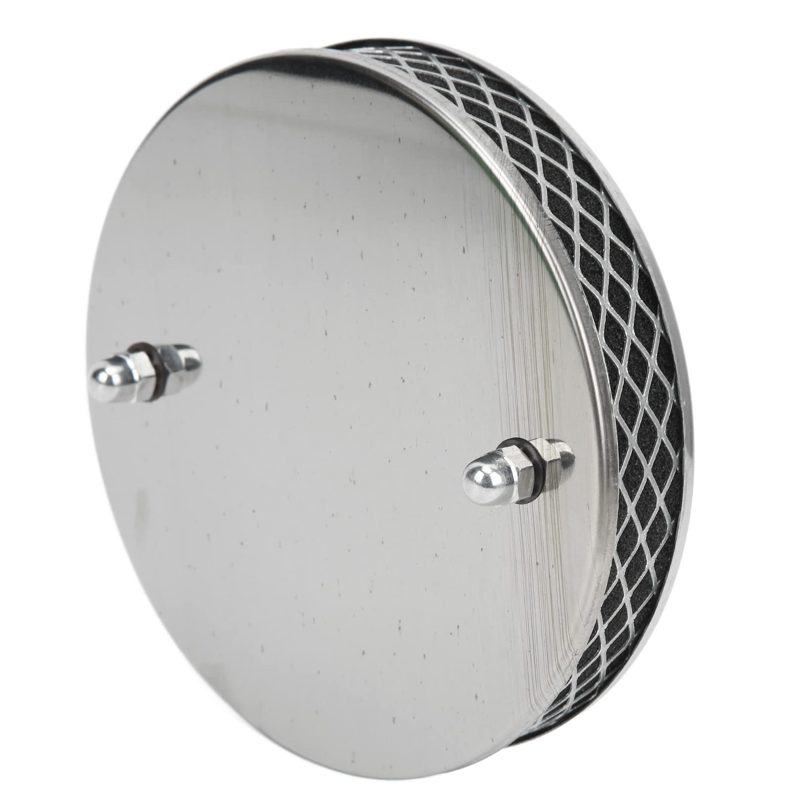 High Flow Air Filter 14x3cm Pancake Cleaner for SU HS2 Carburettor, Chrome Metal Accessory, Performance Upgrade & Easy Installation, Enhance Engine Efficiency.