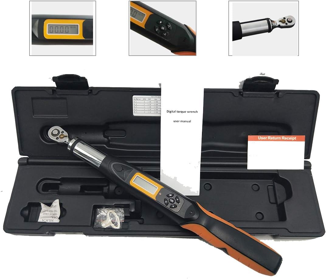 CNYSTTorque Wrench with 1/4 inches Drive Digital Display Wrench with 4 Units Max Value 30N.m Data Storage Buzzer Setting Range 1.5 to 30N.m