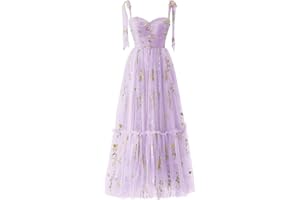 Sevintage Flower Embroidered Tulle Prom Dresses Spaghetti Straps Tea Length Formal Cocktail Party Gown