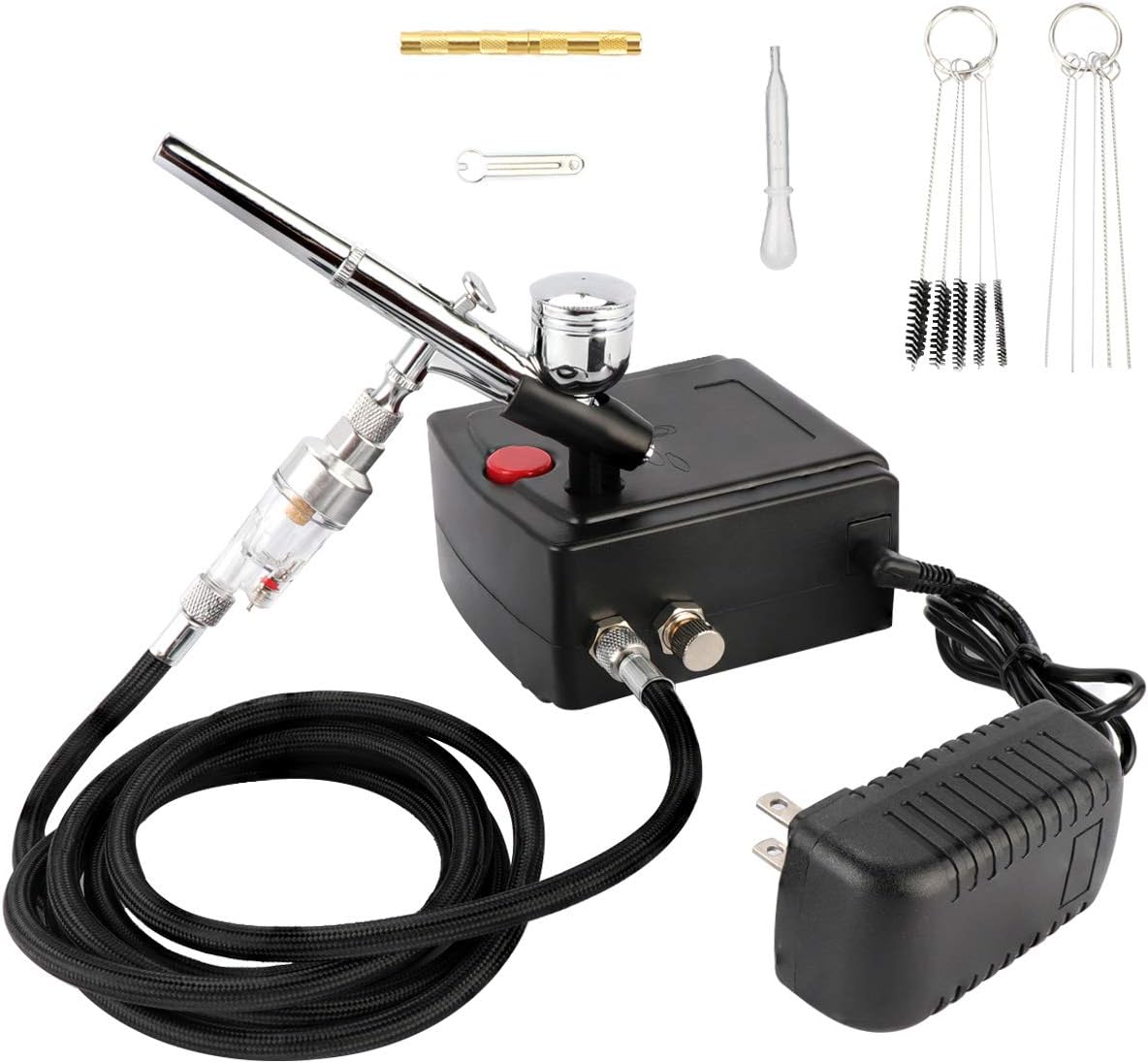 Airbrush Kit,FyLight DualAction Air Brush Set with Mini Compressor 0.3mm Needle