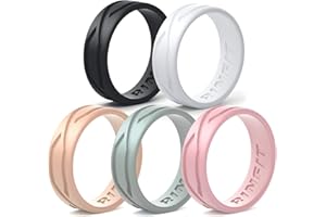Rinfit Silicone Rings for Women and Men - Silicone Wedding Bands Sets for Him and Her - 4Love Collection Rubber Wedding Rings - Patented Design
