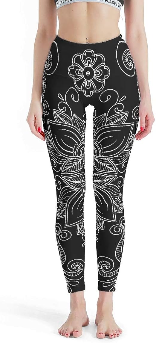 Lind88 Pants Tight Ankles Women, Mandala Capris Legging Patterns Printed Capri Workout Tights