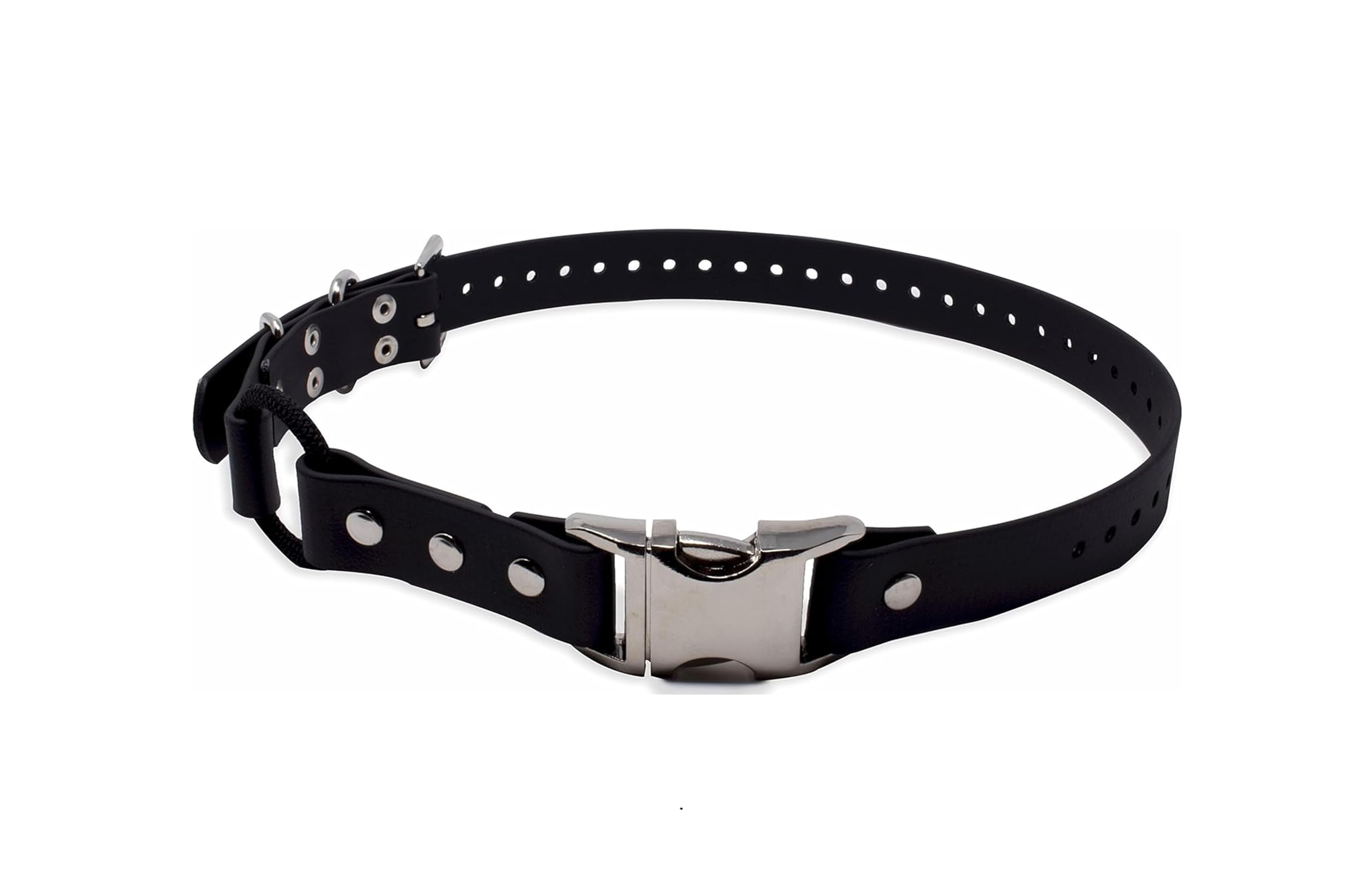 Educator Quick Snap Bungee Dog Collar, Biothane, Waterproof, Odorproof, Easy Connect and Disconnect Clasp and D Ring with Comfort Bungee Loop, Adjustable for Custom Fit, 1-Inch, Black โ image 1