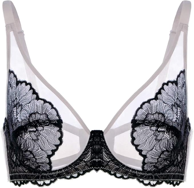 HSIA Womens Underwire Bra Minimizer Lace Foral Bra Unlined Unpadded Plus Size Full Coverage Bra 