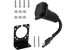 Anxingo Trailer Plug Adapters with Mounting Bracket, 4-Way Flat Truck to 7-Way Blade Trailer Light Adapter Reverse Plug Conne