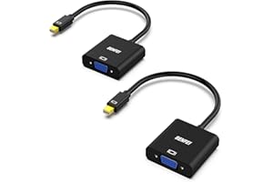 Mini DisplayPort to VGA, Benfei Mini DP Display Port to VGA (Thunderbolt Compatible) Male to Female Adapter Compatible for Th