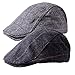 2 Pack of Men's Classic Herringbone Tweed Wool Blend Newsboy Ivy Cabbie Driving duckbill Hat