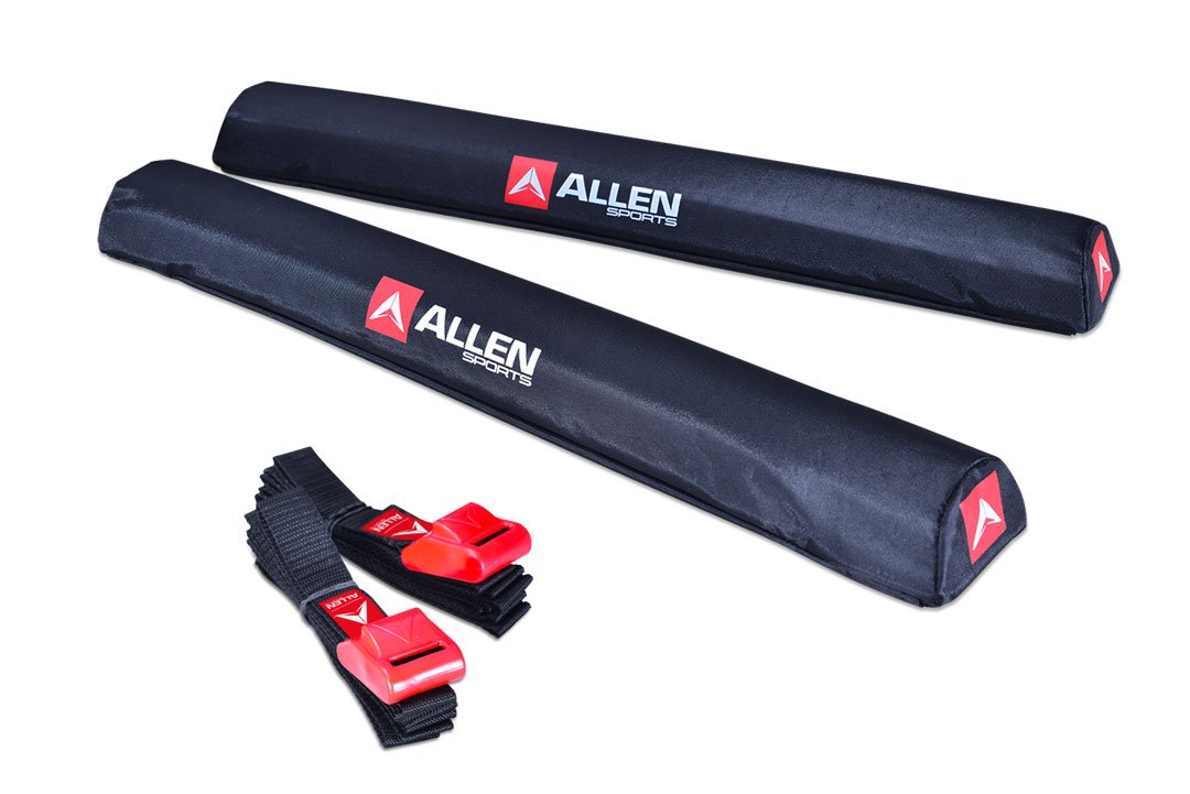 Allen Sports 24 inch Aero Roof Rack Pads with 8 ft Straps Set for Surfboards SUP Snowboard, Model 7010SU