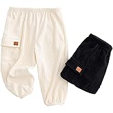 Petroglyphkids Infant Toddler Baby Boy Pants, 2-Pack Unisex Fall Jogger Bottoms 0-36 Months