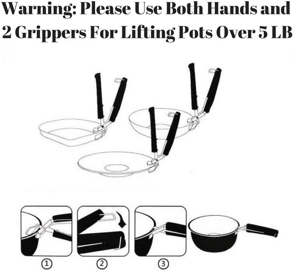 Set of Two Gripper Clips for Moving Hot Plate or Bowls with Food Out, from Instant Pot, Microwave, Oven, Air Fryer. Accessory for Lifting Insta Pot Inner Liner.: Home & Kitchen