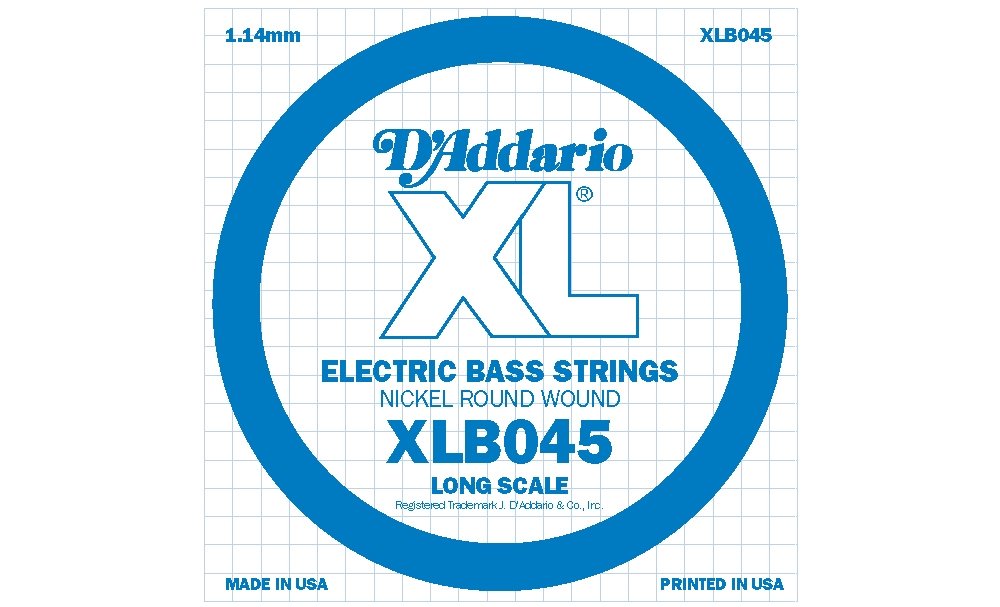 D'Addario XLB045 .045 Long Scale Nickel Wound Single String for Bass Guitar — image 1