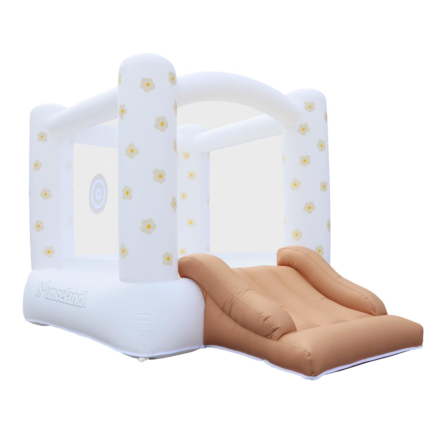 Photo 1 of ** very used/ untested***Bounceland in Bloom Playland Bounce House, 8.5 ft L x 7 ft W x 6.5 ft H, Neutral Floral Bounce House with Slide, UL Blower Included, Trendy Bouncer for Kids, Indoor & Outdoor Use, Best Gift for Kids