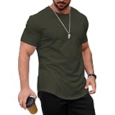 Mancozy Men's T Shirts Casual Hipster Hip Hop Longline Crewneck Tee | Mens Casual Shirts, Cotton Polyester Blend, Modern Fit for Casual Office Date Club Beach Wear