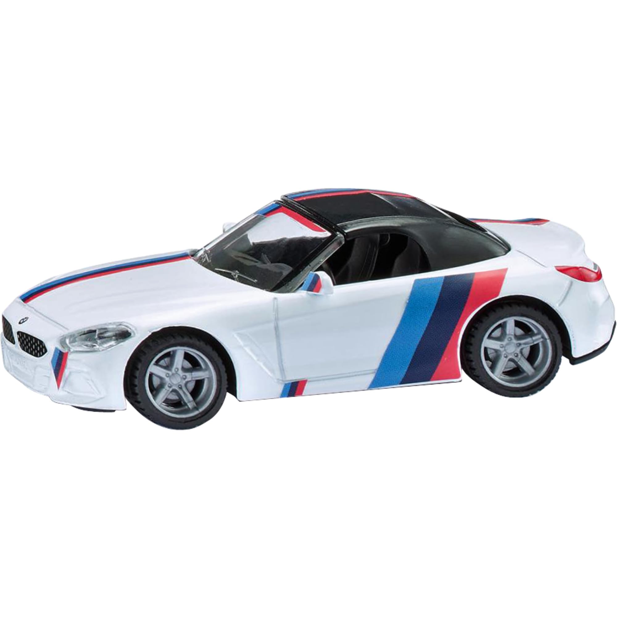 siku 2347, BMW Z4 M40i, 1:50, Metall/Kunststoff, Weiß, Spielzeugauto für Kinder, Abnehmbare Räder, Inkl. Stickerbogen mit Stickern im M-Design