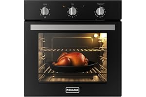 24 Inch Electric Wall Oven, GASLAND Built-in Oven with 2.79 Cu.ft Capacity, 5 Working Functions, Ergonomic knob, Removavle Triple-Layer Glass Door, 2200W Black Single Wall Oven, ETL Certified