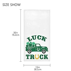 Clover Truck Hand Towels 16x30 in Green Shamrock