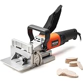 VEVOR Biscuit Plate Joiner, 5.9A, Plate Joiner Tool Kit with 11,600 RPM 760W Motor, 45-Degree Locating Notch, Carbide Tipped Blade, Wood Biscuits, Dust Bag, Adjustable Angle &amp; Depth, for Woodworking