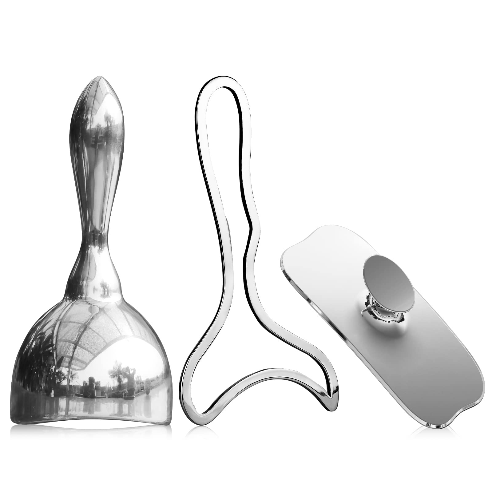 Photo 1 of ONUEMP 3-in-1 Stainless Steel Therapy Massage Tool, Gua Sha Paddle & Swedish Cup & Mushroom Massager, Maderoterapia Kit Colombiana for Lymphatic Drainage, Cellulite Remover, Body Sculpting