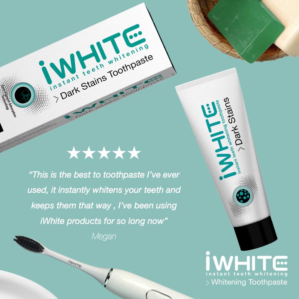 iWhite Instant Teeth Whitening Dark Stains Toothpaste Whitens and