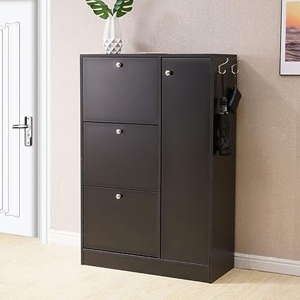 Homjoy Modern Design Shoe Cabinet Wooden Shoe Rack Cupboard