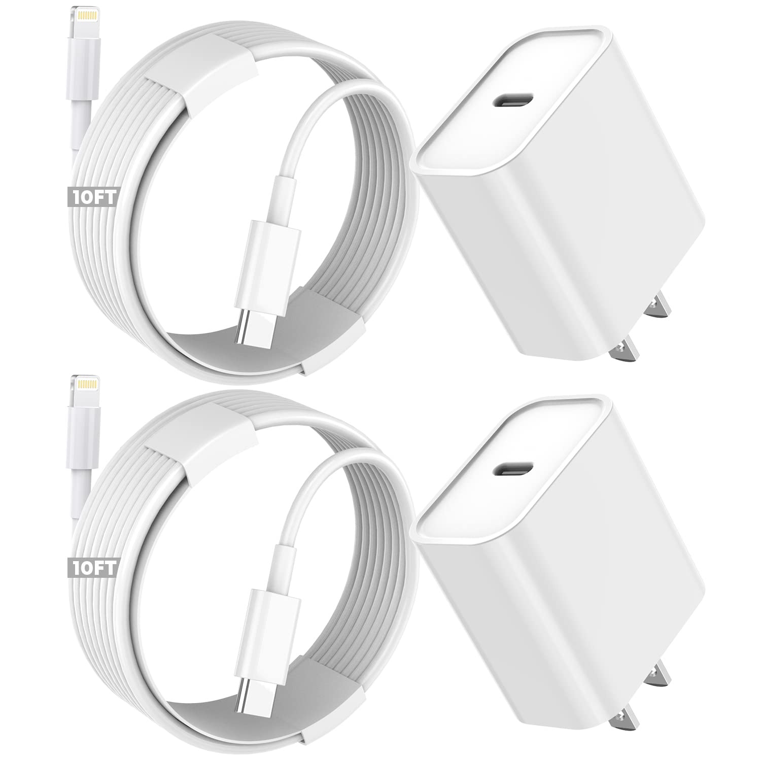 Photo 1 of iPhone Fast Charger,Extra Long iPhone Charger Fast Charging 10Foot 2Pack i Phone Chargers 10FT USB C to Lightning Cable Cord Adapter for iPhone 14 Pro Max/14 Plus/13 Mini/13/12/11/X/XR/SE/iPad/AirPods