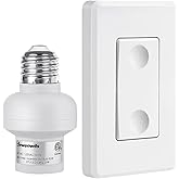 DEWENWILS Remote Control Light Lamp Socket E26 E27 Bulb Base Adapter, No Wiring, Wall Mounted Wireless Controlled Ceiling Lig