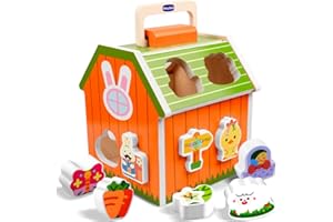 Waybla Easter Toddlers Montessori Wooden Take-Along Sorting Barn Toys, Early Learning Shape Sorting & Stacking Toys, Easter Toys, Easter Gifts, Easter Basket Stuffers for Toddlers Kids Age 1 2 3