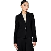 Halston Womens One Button Short Office Workwear Blazer