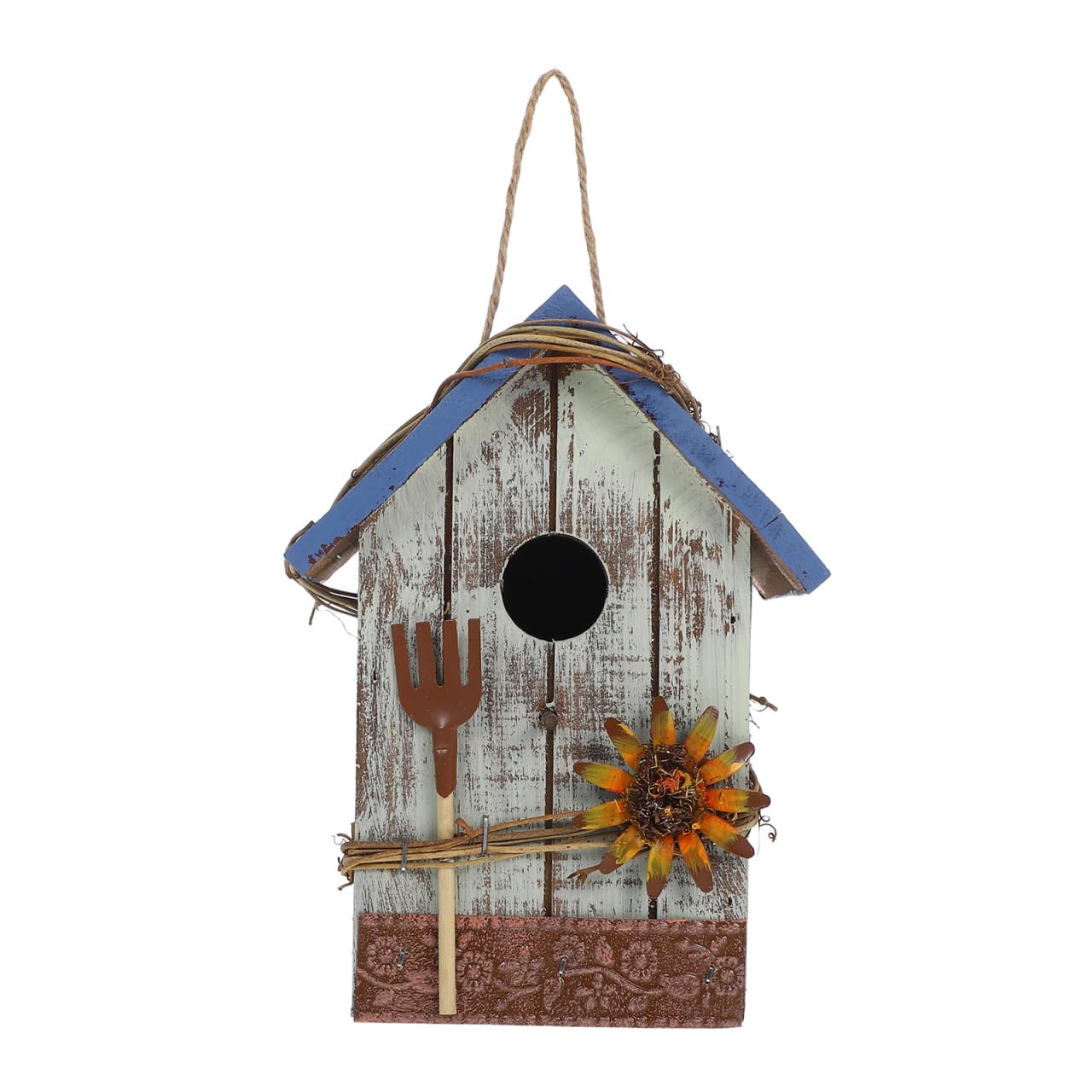 Wooden Bird House Decoration by Brand Name Blue Synthetic Material Lightweight for Home Office Wedding Indoor Outdoor Garden Display