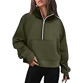 Scapodo Women's Quarter-Zip Pullover - Fleece Oversized Sweatshirt Casual Fall Fashion Top for Women