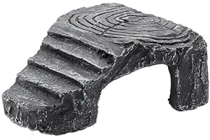VOBRAMY Reptile Basking Rock Tank Ornament Lizard Gecko Turtle Climbing Ladder Platform Toad Rest Hiding Cave Platform